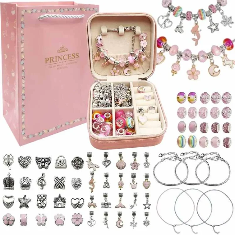 Zestaw-do-Robienia-Bransoletek-Koraliki-Bizuterii-Prezent-Zawieszki-Kuferek.webp